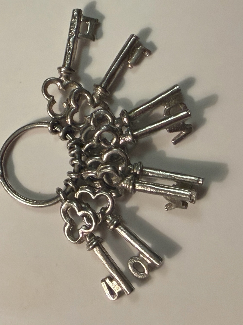 Sterling Silver Charm Keys say “ I LOVE  YOU” vintage 80’s